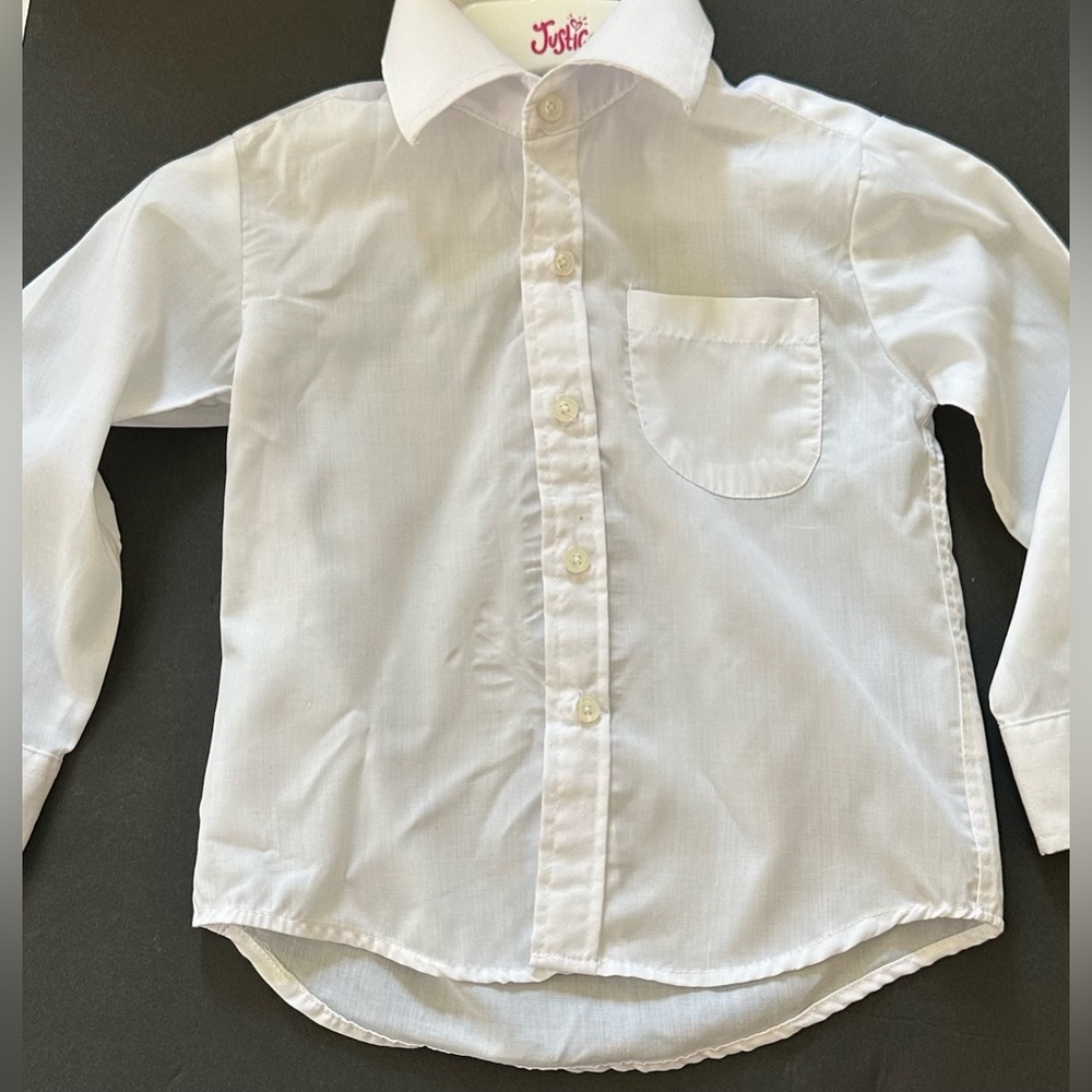 White Shirt and Black Pant Set, Toddler Boy Size 3T